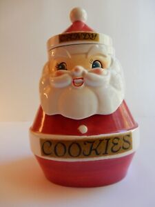 Vintage Holt Howard Christmas Santa Combination Candy & Cookie Jar, Excellent
