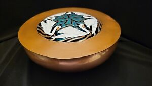 New ListingVtg COPPER ENAMEL POTPOURRI BOWL W PIERCED LID by STARVE GREGOR PANIS SGP. RARE