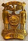 Vtg Obsolete Police Indiana State Hat Cap Badge #48