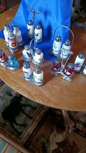 Salt Pepper Holder (sell as lot) 8 sets/As found, one is paint silver, loose lid