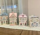 Lenox Spice Village 4 Piece Canister Set 1990 - Sugar, Flour, Coffee & Tea NIB