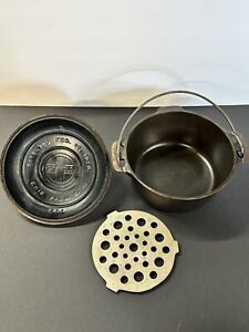Rare Griswold Cast Iron #6 Tite-Top Dutch Oven With Lid And Trivet 2605 & 2606