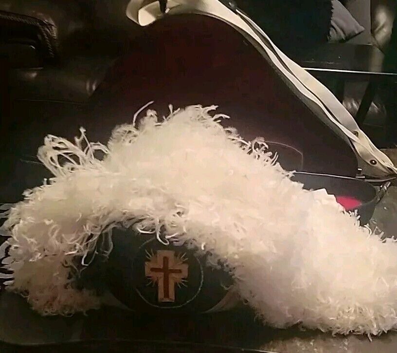 Vintage Knights Templar Masonic Freemason Hat 7 1/4 Chapeau & Case & Gloves