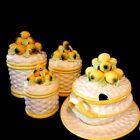 Rare Robert Nemith Majolica Harvest Vintage Lemon Canisters - 5 Piece Set