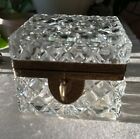 Antique European Hand Cut Crystal Jewel Box With Lid See Pics