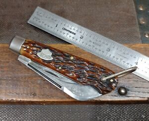 Super Rare Vintage 1921-1924 Remington Scout Hat Shield Knife R963 Jigged Bone