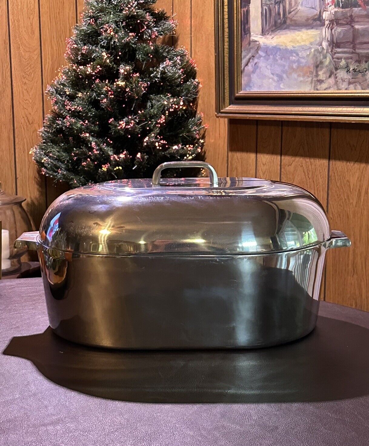 Vintage Magnalite GHC 17qt Aluminum Roaster Dutch Oven with Trivet NEW Condition