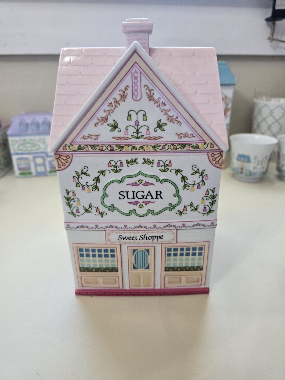 Lenox Village Sugar Canister Lamp & Pink Mug For MAI