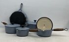 Vintage 9pcs Le Creuset Cousances Set Pan Skillet Dutch Oven Enamel Blue France