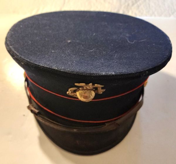 VINTAGE 1920's-30's U.S.M.C. U.S. MARINE CORPS DRESS BLUE HAT with EARLY EGA