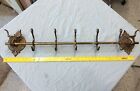 Vintage Brass Steer/Texas Longhorn Bull Cow Head Hat/Coat Rack Wall Hanging 36"