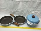 Vintage Kitchen Fair KF "10 Pot Cast Aluminum Dutch Oven And 2 Skillets With Lid