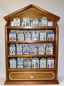 NEVER USED Vintage 1989 Lenox Spice Jar Village, 22 of 24 Jar Houses with Rack