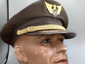Vintage UPS 1980's United Parcel Service Named Captain Pilot's Hat W Wings Badge