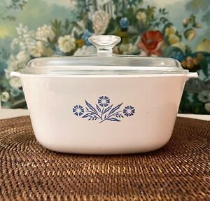 Rare Vintage Corning Ware 2.5 Qt. Piece Blue Cornflower