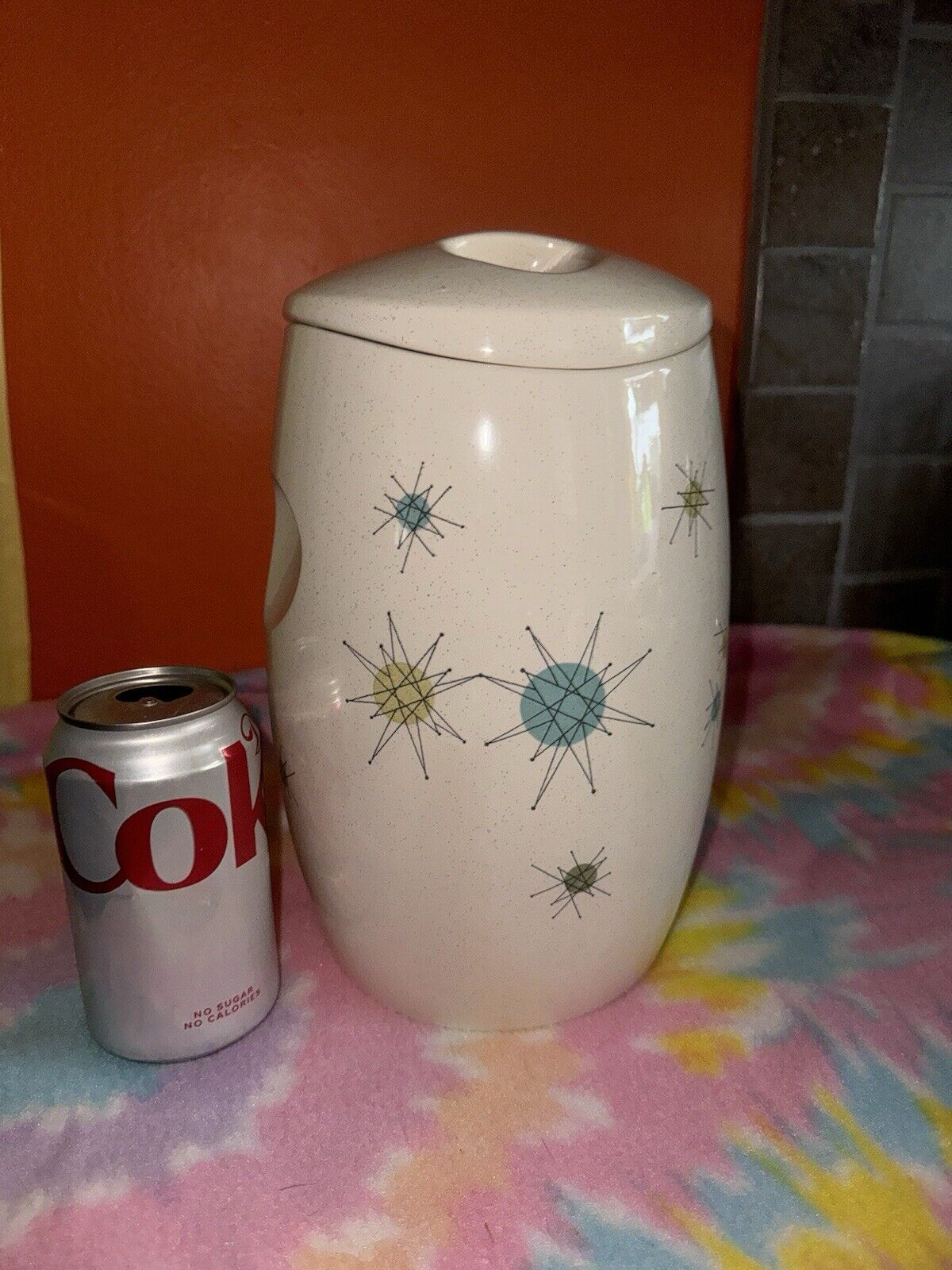 Vintage Franciscan STARBURST Extra ? LARGE CANISTER Jar with LID