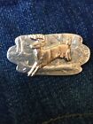 EDWARD BOHLIN Vtg Sterling 14k Gold BUCK Deer Woods Art Brooch PIN Hat / Scarf