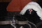 Vintage Mason Knights Templar Hat SZ 7 1/8 Ostrich w Belt Chains Buckle & Case