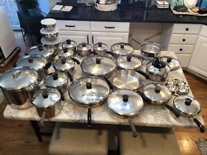 VTG REVERE WARE STAINLESS STEEL COPPER CLAD POT PAN 42 Piece Set