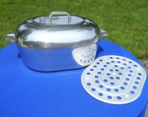 VTG MAGNALITE GHC 4267 ALUMINUM TURKEY ROASTER DUTCH OVEN 13 QT w LID & TRIVET