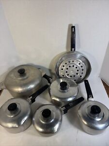 Vintage Magnalite 12 Pc Lot Skillet Sauce Pan Sauté Pan Dutch Oven Lids Trivet