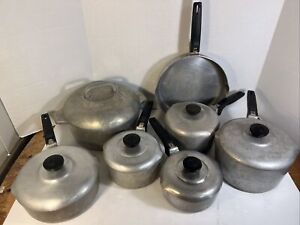 Vintage Magnalite 13 Pc Lot Skillet Sauce Pan Sauté Pan Dutch Oven Lids Trivet