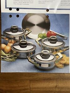 9 Pc Rare Vintage Tupperware Cookware MultiCore Stainless Steel Pots, Pans, Lids