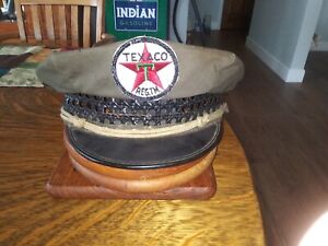 Vintage All Original Texaco Service Station Attendant Hat. Has Texaco Buttons