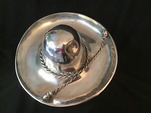Vintage Rare 925- Sterling Silver 1,400 grams. Mexican Sombrero / Hat .