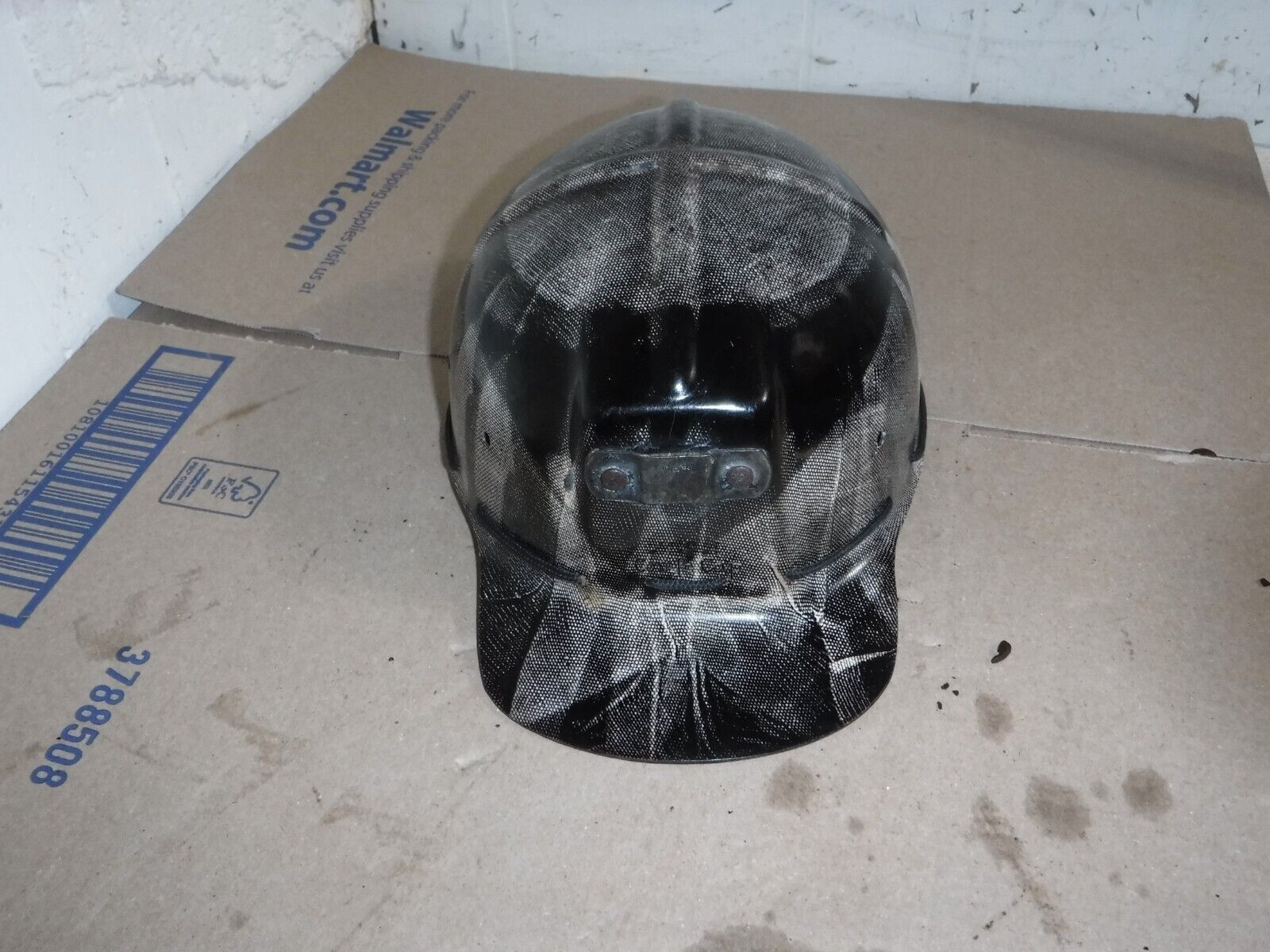 Nice Vintage MSA Comfo-Cap Tiger Stripe Low Vein Mining Miners Helmet Hard Hat