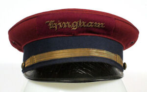 1890s Rare Antique HINGHAM NATIONAL BRASS BAND Massachusetts UNIFORM CAP HAT