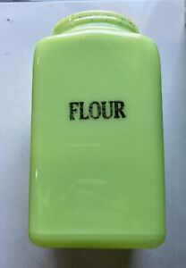 MCKEE Jadite Flour Canister 48 Ounces Vintage HTF No Lid Jadeite