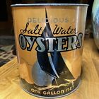 Vintage Delicious Saltwater Oysters, Maryland MD266 GALLON Empty Can & Lid