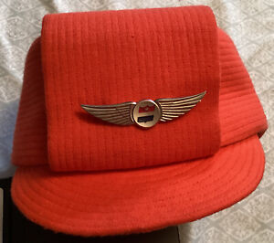 Mae Hanauer United Airlines Stewardess Hat Vintage Original Jean Louie 1968