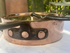 Large Bramhall Deane & Co NY 11.25"X3.5" Copper Saute Pan Lid Antique Restored