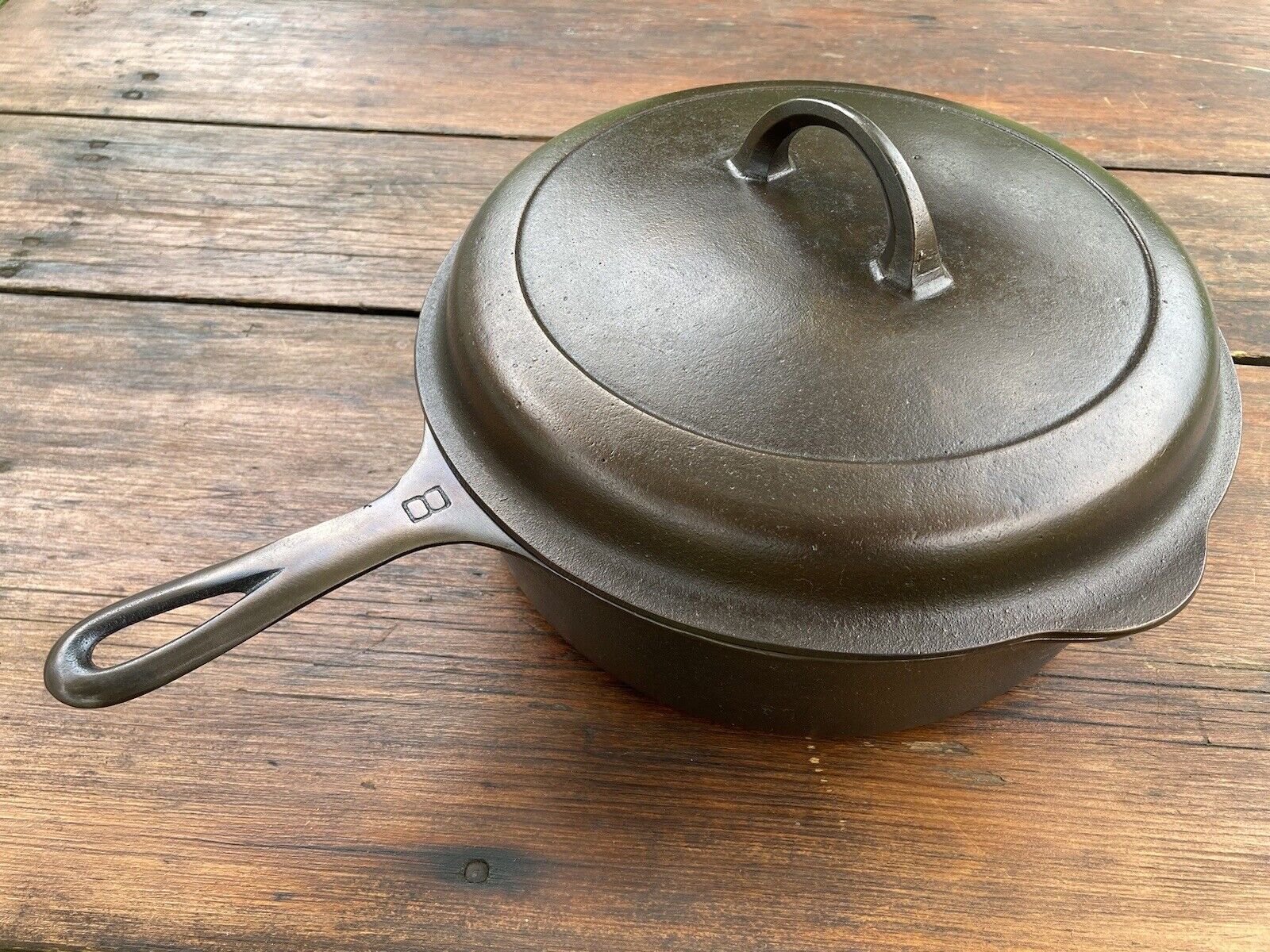 Griswold Cast Iron Chicken Pan Deep Skillet with High Dome Lid