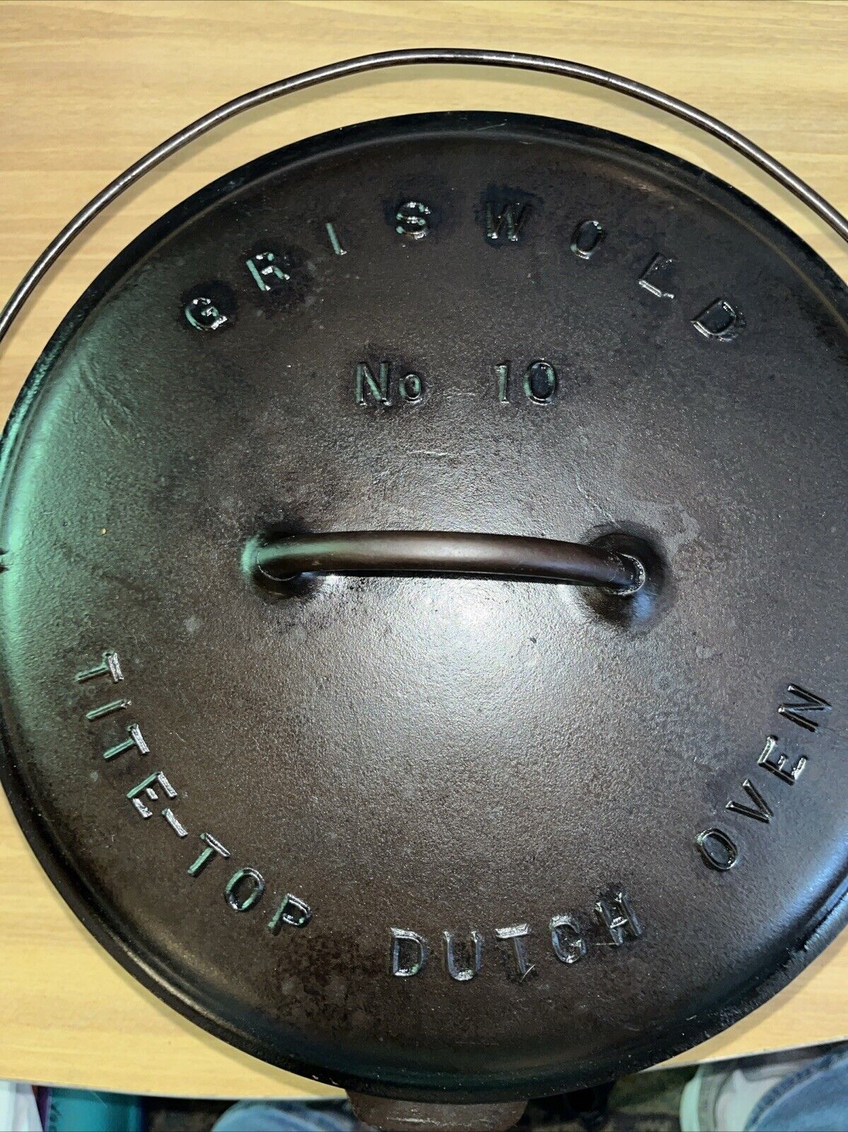 RARE Griswold No 10 Cast Iron Tire-Top Dutch Oven Restored Condition Slant LBL
