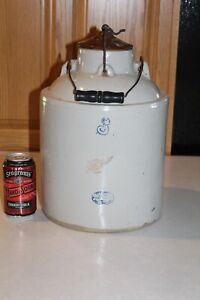 Vtg Redwing 3 Gallon Applesauce Stoneware Crock Jug Weir Lid Seal Bale Handle