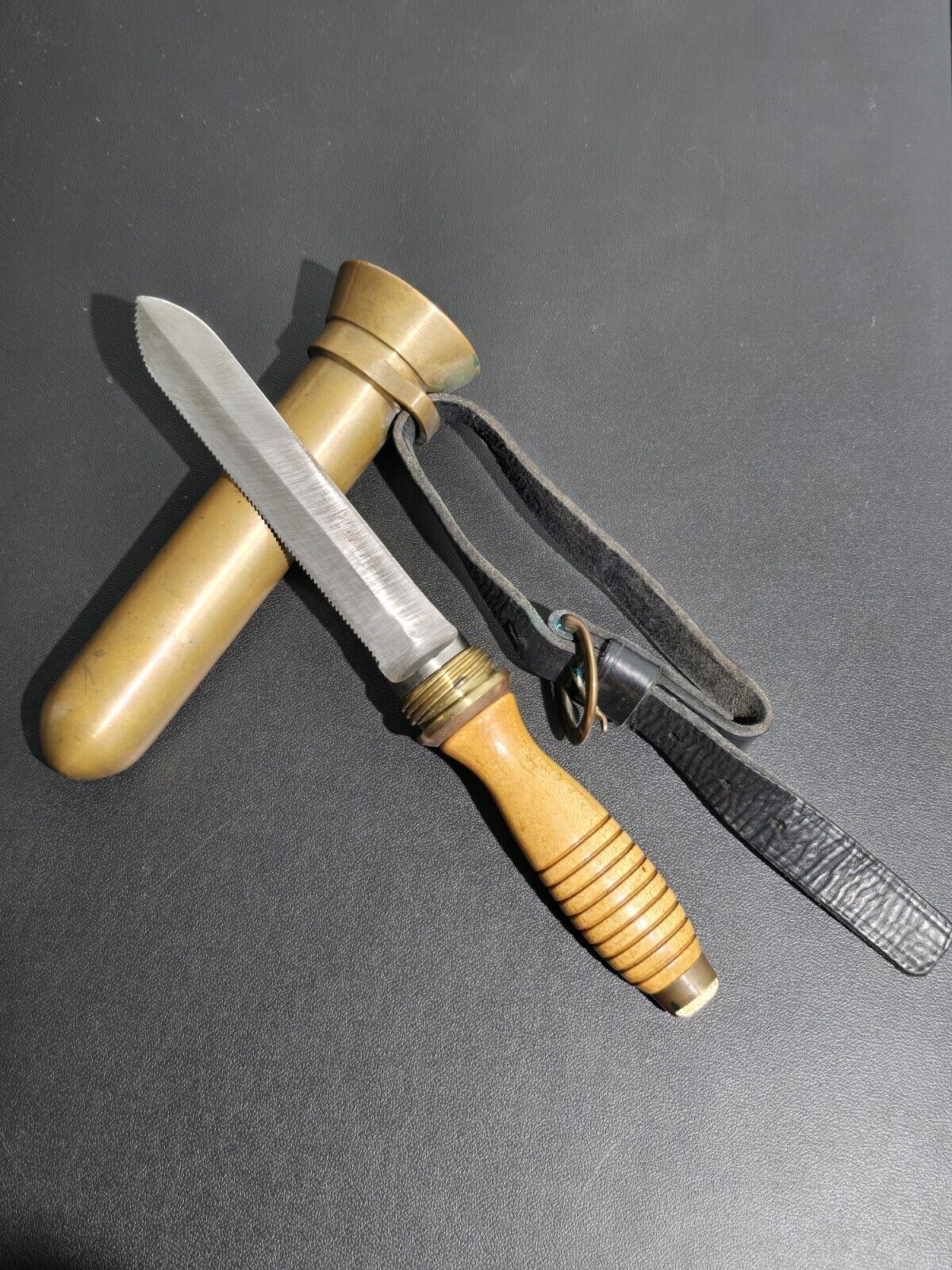 WWII US Navy Mark V BOMAR Diving Knife Vintage Military WW2 Diver Hard Hat Knife