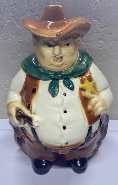 Rare Vintage 1950 Lane and Co California Sheriff Cowboy Cookie Jar