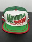 Vtg Mountain Dew Slippery Rock PA 3 Stripe Mesh Trucker Snapback Hat Cap Puffy