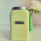 HTF Vintage McKee 7 1/2” Seville Yellow 48 oz Uranium Glass Cereal Canister