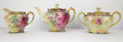 antique rs prussia porcelain teakettle sugar bowl creamer lidded floral ruffled