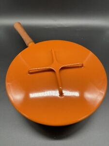 Vintage Dansk Kobenstyle Kumquat Orange Frying Pan with Lid 11” Nearly Mint Rare