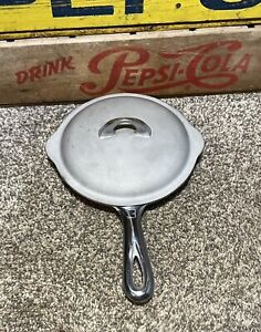 Griswold #3 LBL Cast Iron Skillet with 463 Low Dome Lid, Nickel/Chrome Plated