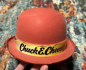 Vintage Chuck E. Cheese plastic derby hat Employee Ultra Rare 80s