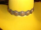 FANTASTIC VTG ANTIQUE HANDMADE STERLING SILVER 19 CONCHO COWBOY/COWGIRL HAT BAND