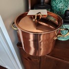 Duoro Copper 6 QT Stockpot Tin Lined Brass Handles Vintage BM Portugal Rustic