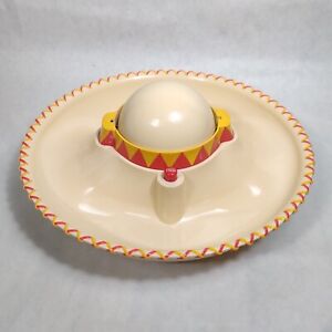 Vintage Musical Fun-Damental Mexican Hat Chips & Salsa Bowl Sombrero Motorized