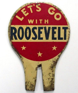 Let's Go With Roosevelt FDR 1932 Campaign Political License Plate Topper